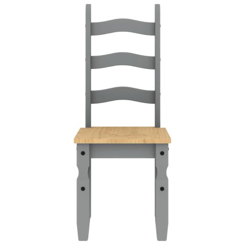 3-częściowy zestaw jadalny „Panama" Szary lite drewno sosnowe