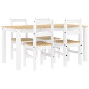 5-częściowy zestaw jadalny „Panama" białe lite drewno sosnowe
