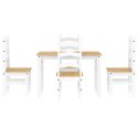 5-częściowy zestaw jadalny „Panama" białe lite drewno sosnowe