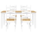 5-częściowy zestaw jadalny „Panama" białe lite drewno sosnowe