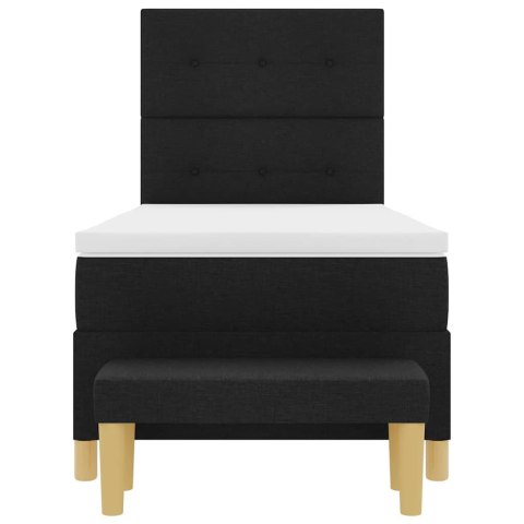 Łóżko sprężynowe z materacem Czarny 100 x 200 cm tkanina