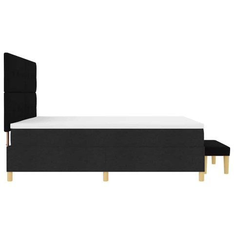 Łóżko sprężynowe z materacem Czarny 200 x 200 cm tkanina