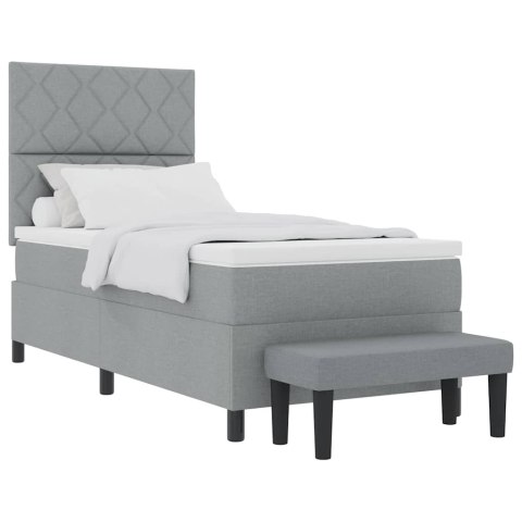 Łóżko sprężynowe z materacem Jasnoszary 100 x 200 cm