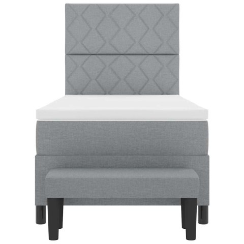 Łóżko sprężynowe z materacem Jasnoszary 100 x 200 cm