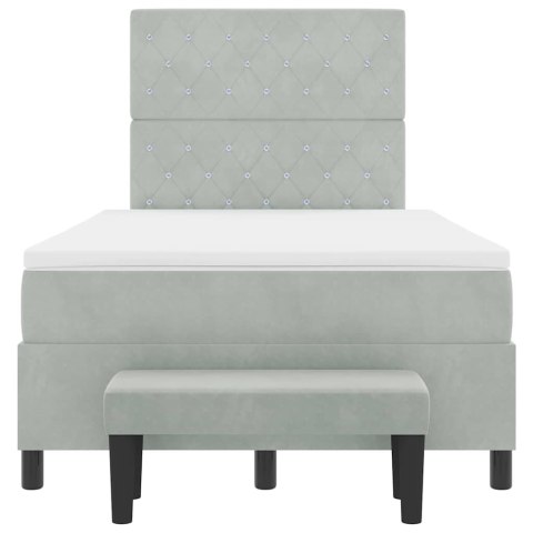 Łóżko sprężynowe z materacem Jasnoszary 120 x 200 cm Aksamit