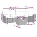 Zestaw Sof na Ogród z poduszką 6 pcs Beżowy Polirattan