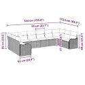 Zestaw Sof na Ogród 10 pcs Jasnoszary polirattan