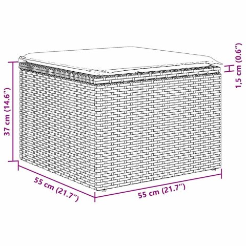 Zestaw Sof na Ogród z poduszką 6 pcs Czarny Rattan poli