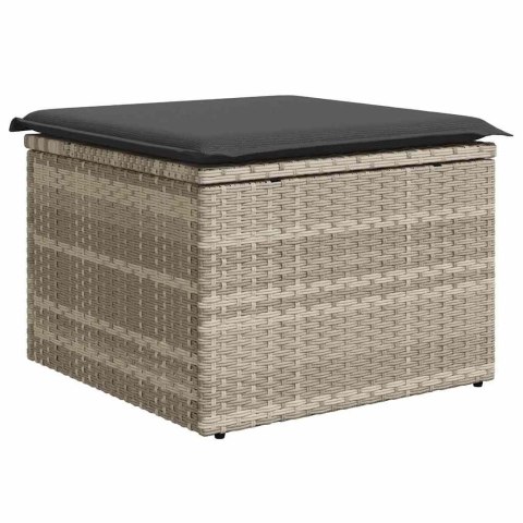 Zestaw Sof na Ogród z poduszką 7 pcs Jasnoszary Rattan poli