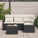 Zestaw Sof 5 pcs Czarny polirattan