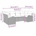 Zestaw Sof na Ogród z poduszką 6 pcs Jasnoszary Rattan poli
