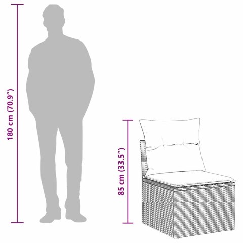 Zestaw Sof na Ogród z poduszką 7 pcs Czarny Rattan poli