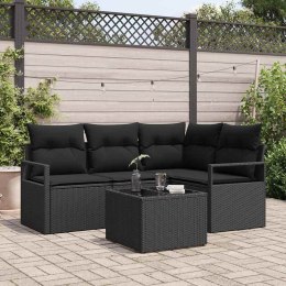 Zestaw Sof 5 pcs Czarny polirattan