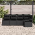 Zestaw Sof 5 pcs Czarny polirattan