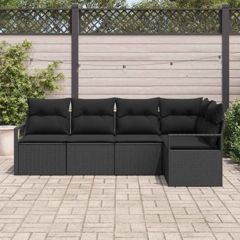Zestaw Sof 5 pcs Czarny polirattan