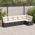 Zestaw Sof 6 pcs Czarny polirattan