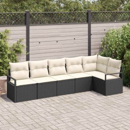 Zestaw Sof 6 pcs Czarny polirattan