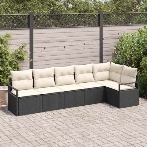 Zestaw Sof 6 pcs Czarny polirattan