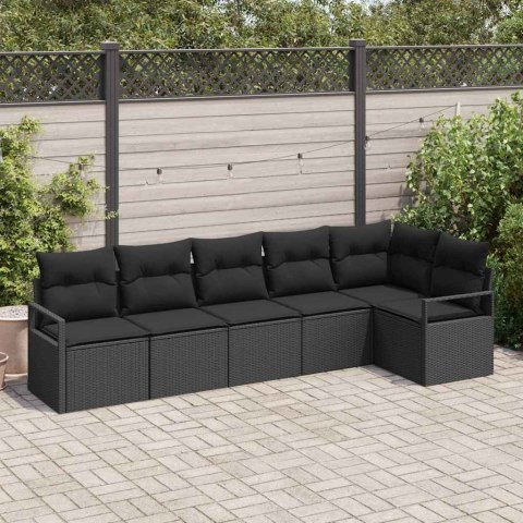 Zestaw Sof 6 pcs Czarny polirattan