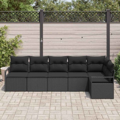 Zestaw Sof 6 pcs Czarny polirattan