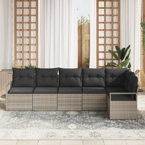 Zestaw Sof 6 pcs Jasnoszary polirattan