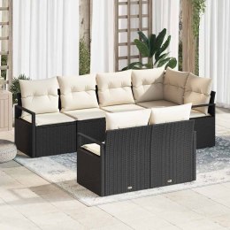 Zestaw Sof 7 pcs Czarny polirattan