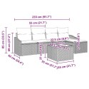 Zestaw Sof z poduszką 6 pcs Beżowy polirattan
