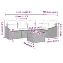 Zestaw Sof z poduszką 6 pcs Beżowy polirattan