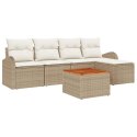 Zestaw Sof na Ogród 6 pcs Beżowy Polirattan