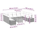 Zestaw Sof na Ogród z poduszką 10 pcs Beżowy Polirattan