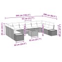 Zestaw Sof na Ogród z poduszką 11 pcs Czarny Polirattan