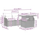 Zestaw Sof na Ogród z poduszką 6 pcs Szary polirattan