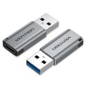 Adapter USB 3.0 Vention USB-A do USB-C szary stop aluminium