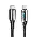 Kabel USB-C do USB-C Vention USB 2.0 5A 1.2m z wyświetlaczem czarny