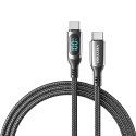 Kabel USB-C do USB-C Vention USB 2.0 5A 1.2m z wyświetlaczem czarny