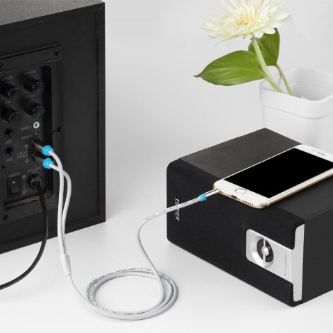 Kabel audio 3,5 mm męski na 2RCA męski 3 m czarny