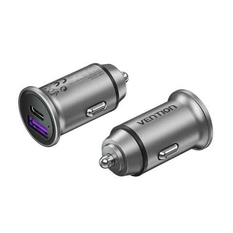 Ładowarka samochodowa Vention USB-A USB-C 30W PD