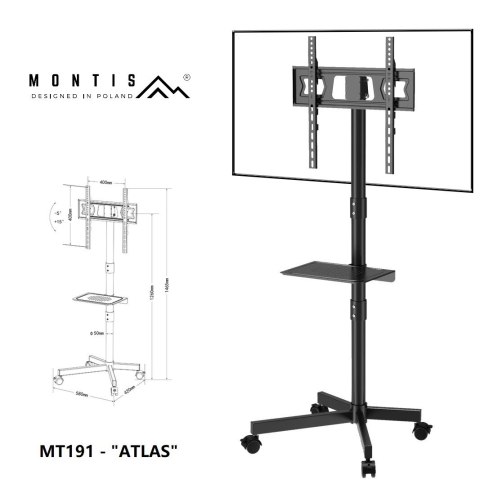 MONTIS MOBILNY UCHWYT DO TELEWIZORA 23"-60" MT191 ATLAS / CZARNY / VESA 400X400