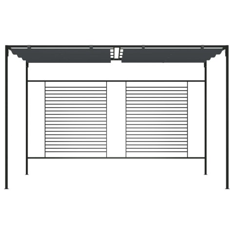 Altana ogrodowa ze zwijanym dachem, 4x3x2,3 m, antracytowa