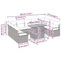 Zestaw Sof na Ogród z poduszką 10 pcs Szary i brązowy