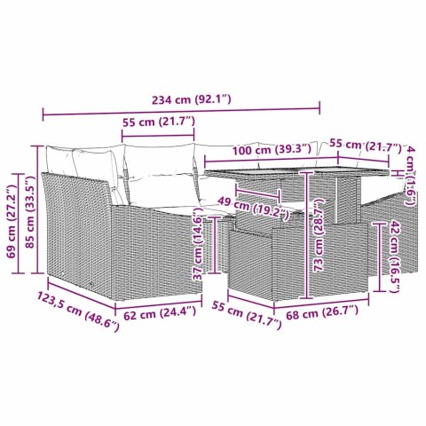 Zestaw do jadalni w ogrodzie Beżowy i kremowy 100 x 55 x 73 cm