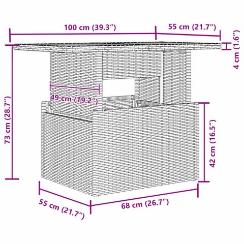 Zestaw do jadalni w ogrodzie z poduszką 8 pcs Beżowy i kremowy