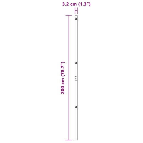 Słupek ogrodzeniowy. 52 pcs Zielony 3,2 x 3,2 x 200 cm Stal