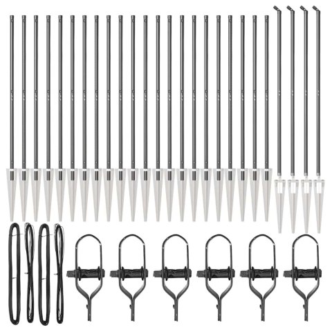 Słupek ogrodzeniowy. Inny 26 pcs Szary 3,2 x 3,2 x 170 cm Stal