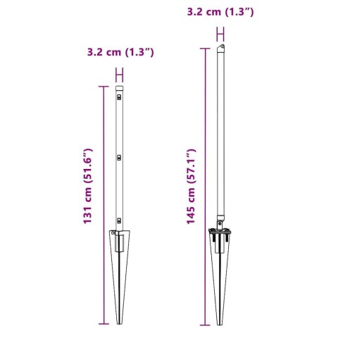 Słupek ogrodzeniowy. Inny 52 pcs Szary 3,2 x 3,2 x 100 cm Stal