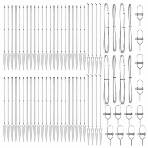 Słupek ogrodzeniowy. Inny 52 pcs Szary 3,2 x 3,2 x 100 cm Stal