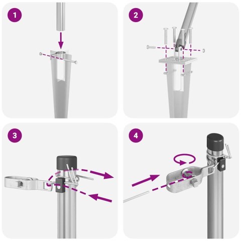 Słupek ogrodzeniowy. Inny 52 pcs Szary 3,2 x 3,2 x 100 cm Stal