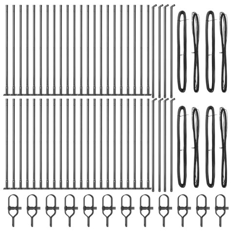 Słupek ogrodzeniowy. Inny 52 pcs Szary 3,2 x 3,2 x 110 cm Stal