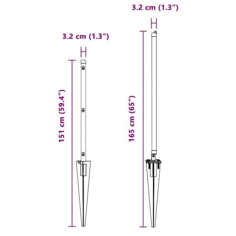 Słupek ogrodzeniowy. Inny 52 pcs Szary 3,2 x 3,2 x 120 cm Stal
