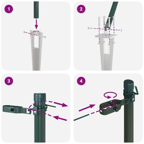 Słupek ogrodzeniowy. Inny 52 pcs Szary 3,2 x 3,2 x 170 cm Stal